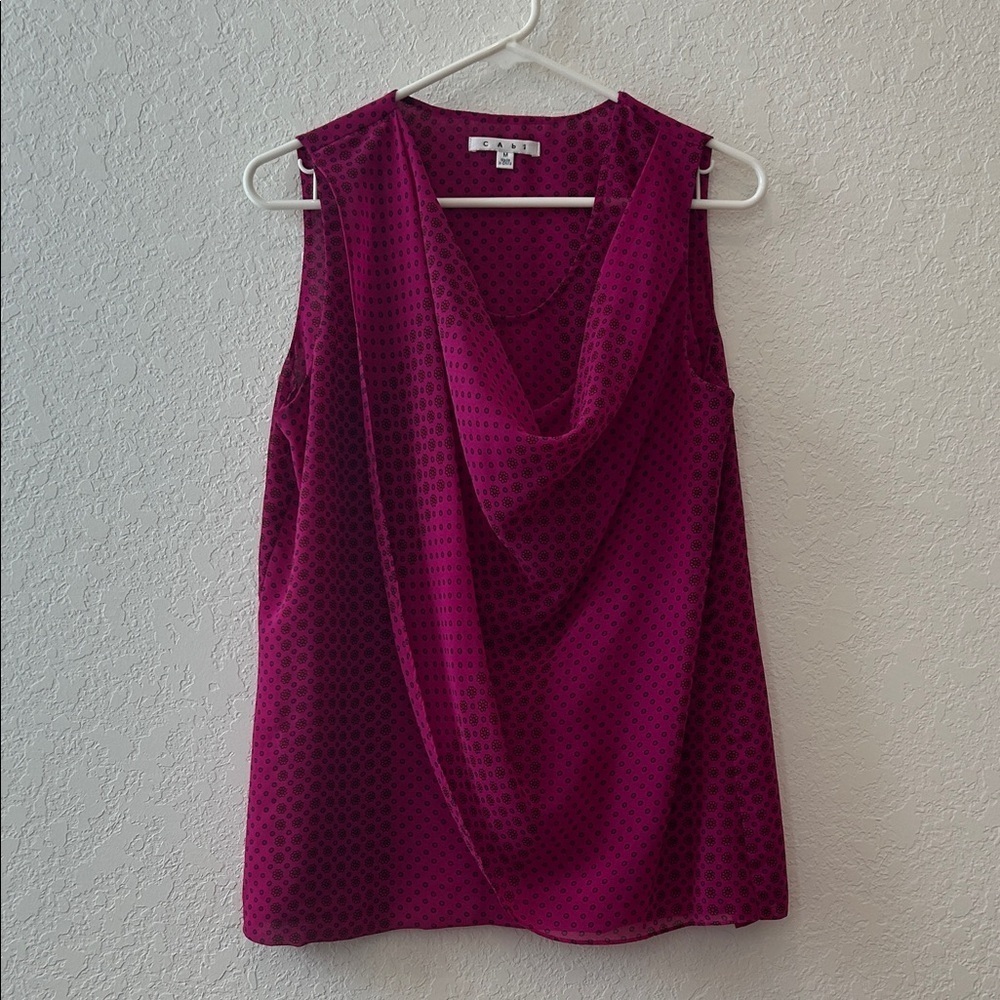 CAbi Magenta Drape Neck Blouse